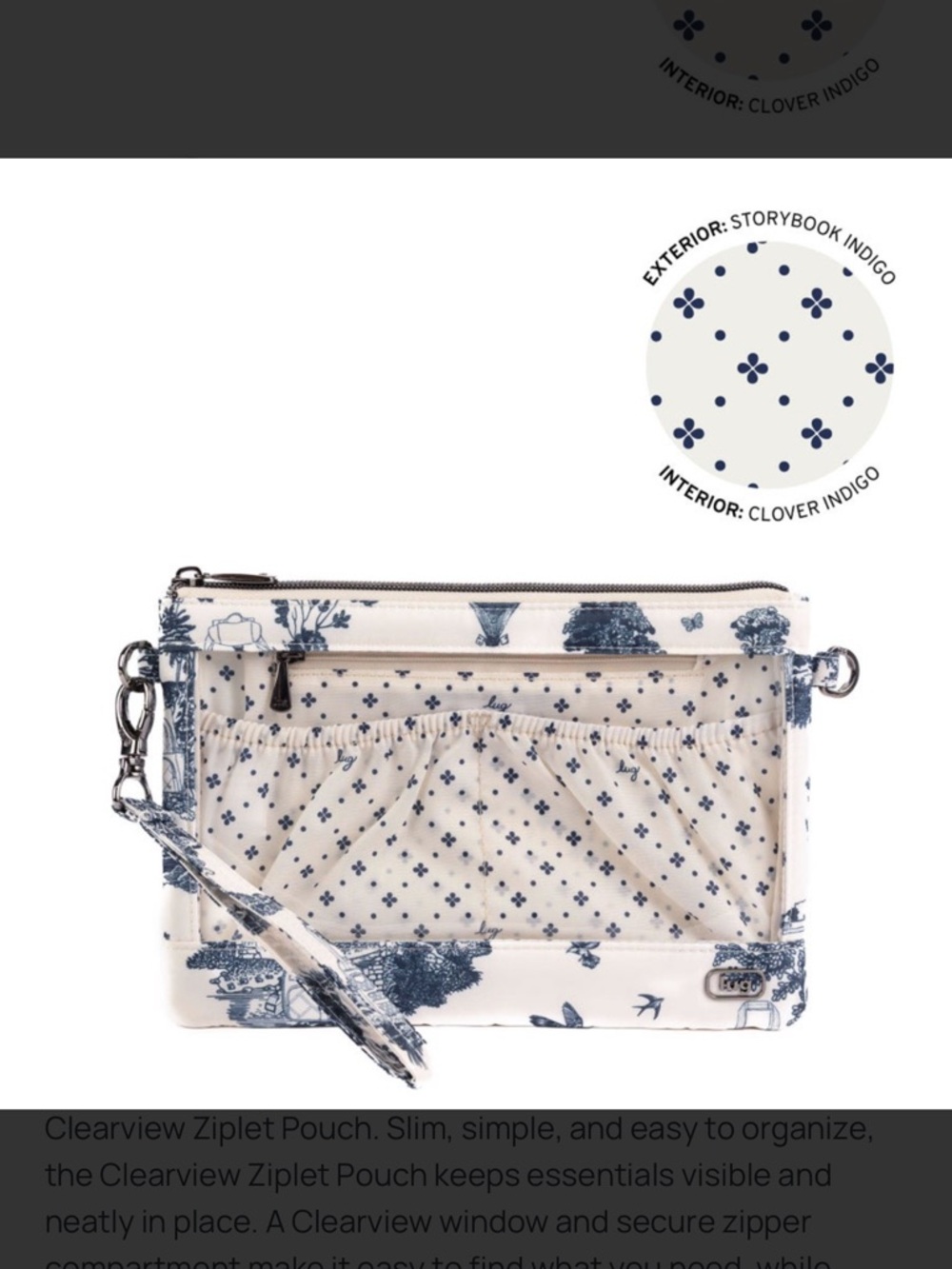 Lug Clearview Ziplet Pouch - in Storybook  Indigo